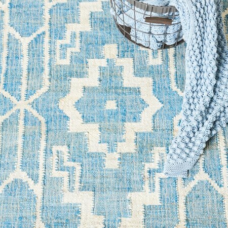 Safavieh 6 x 6 ft. Natural Fiber Contemporary Square Area Rug, Blue & Ivory NFB750M-6SQ
